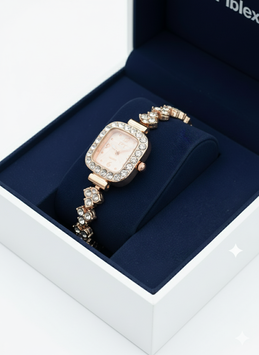 Ft-Elegant Rose Gold Bracelet Watch