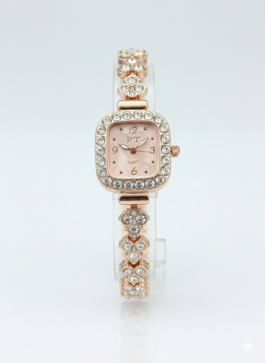 Ft-Elegant Rose Gold Bracelet Watch