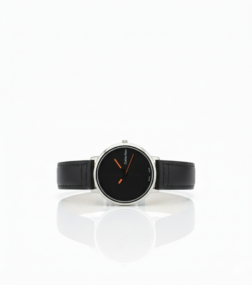 Calvin Klein Black Watch with Leather Strap