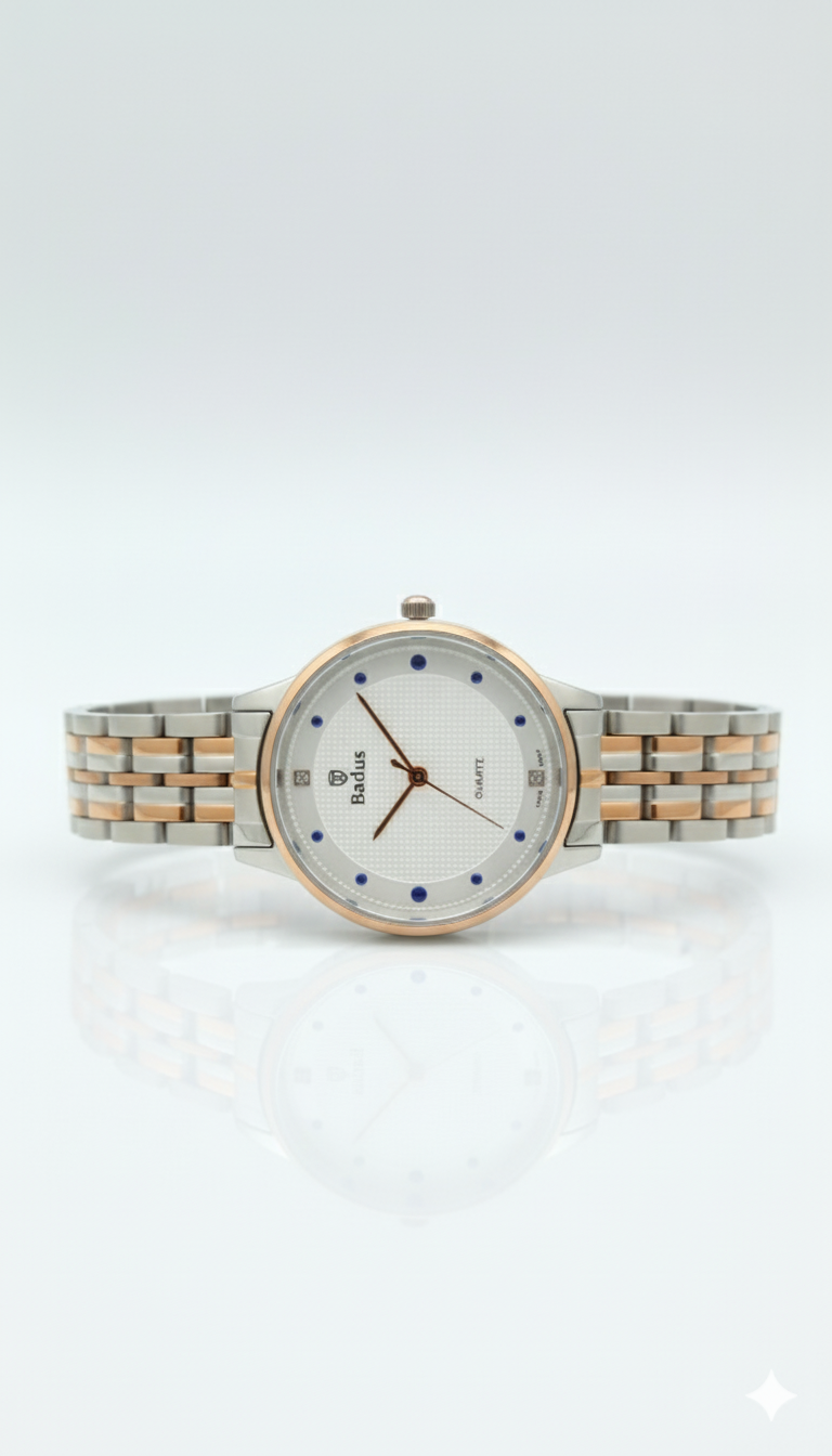 Badus Luxury Quartz Watch – Two-Tone Stainless Steel