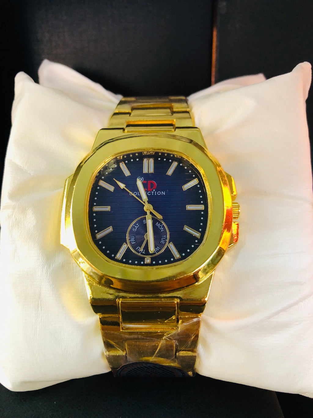 CD-Collection Luxury Gold-Plated Watch with Chronograph Function