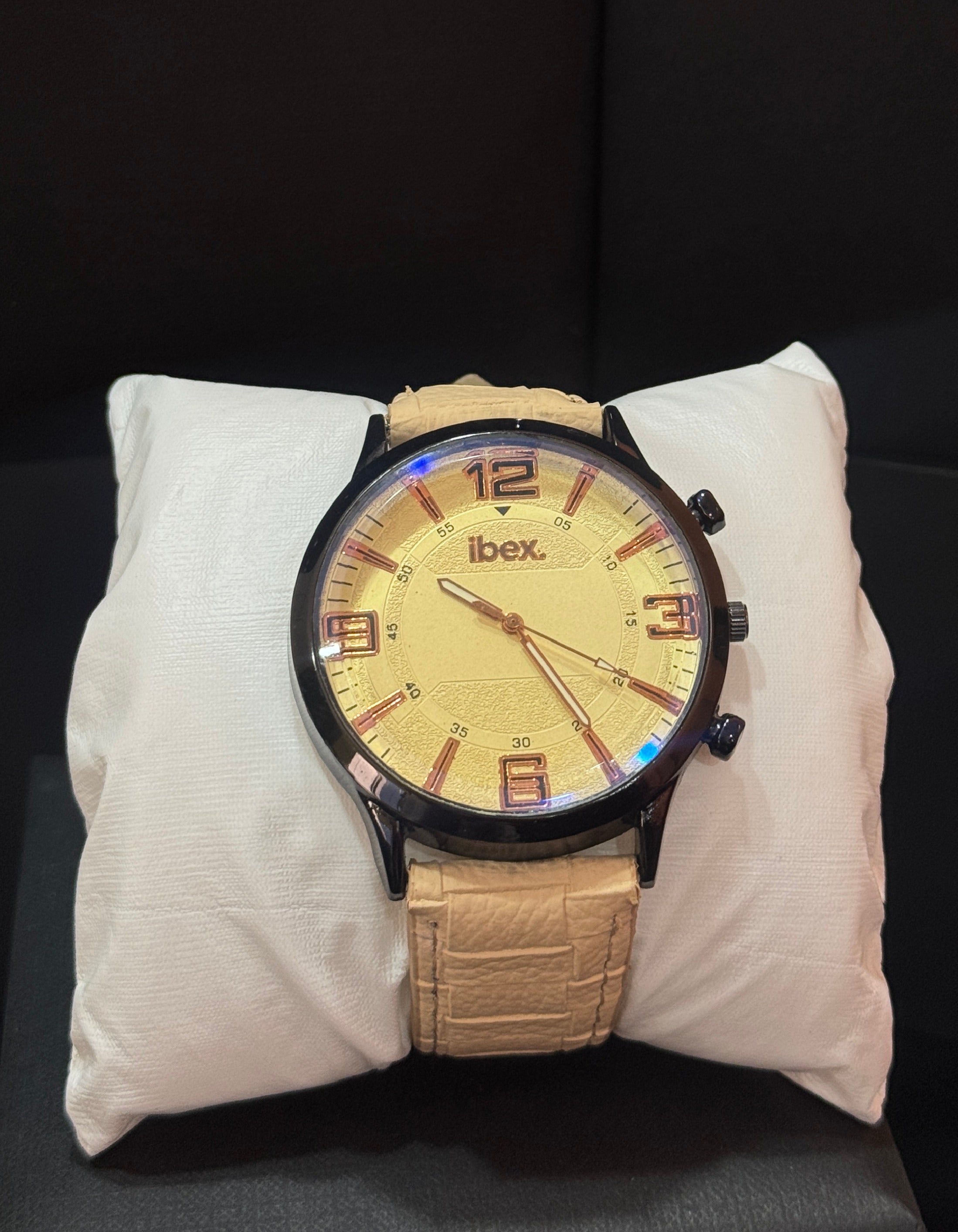 Ibex-Classic G.White Leather Strap Watch