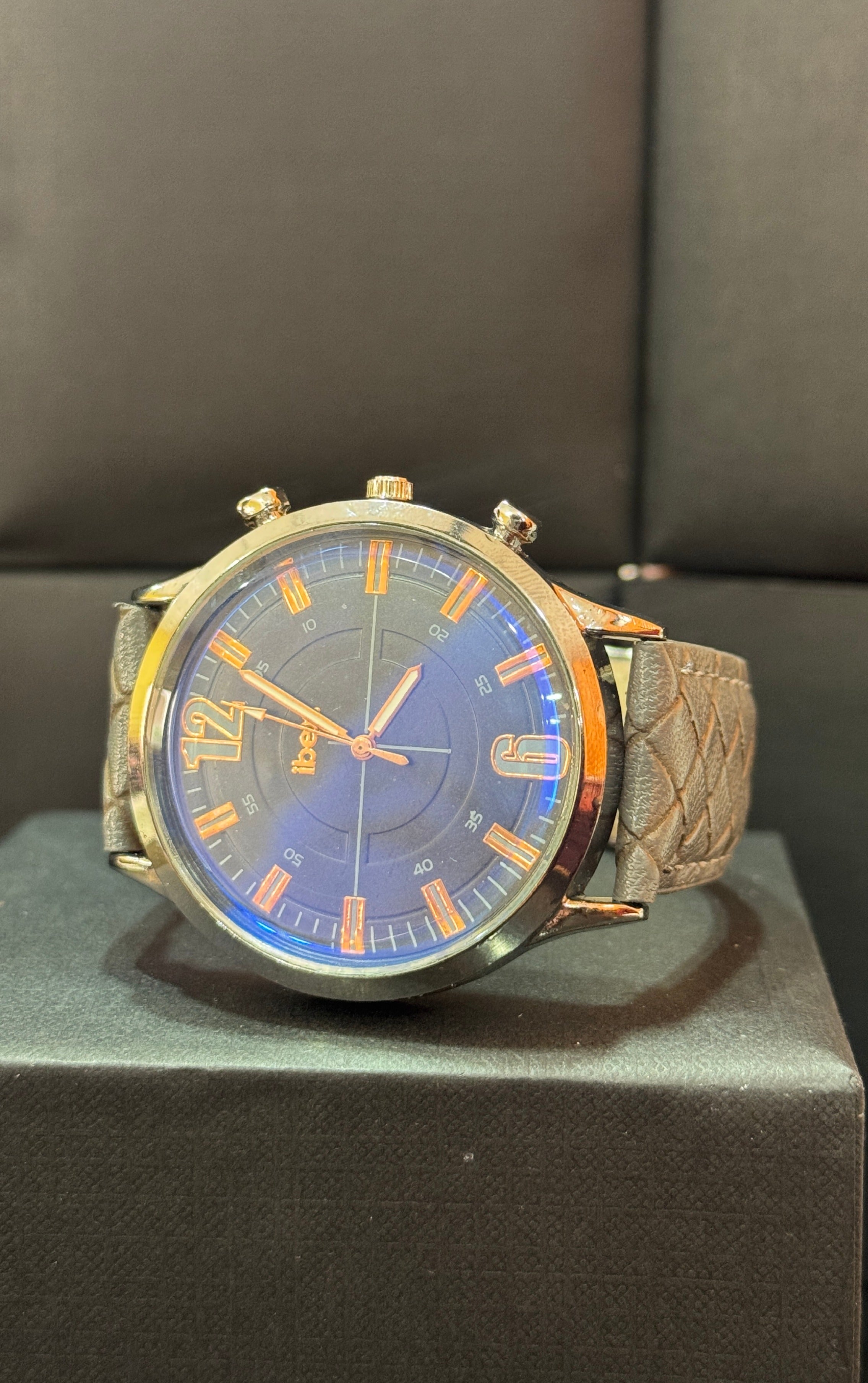 Ibex- Classic Grey Leather Strap Watch
