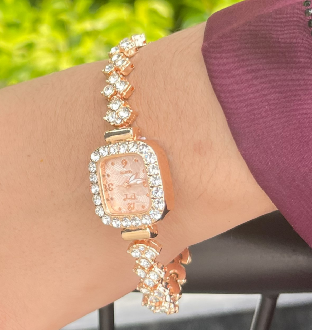 Ft-Elegant Rose Gold Bracelet Watch