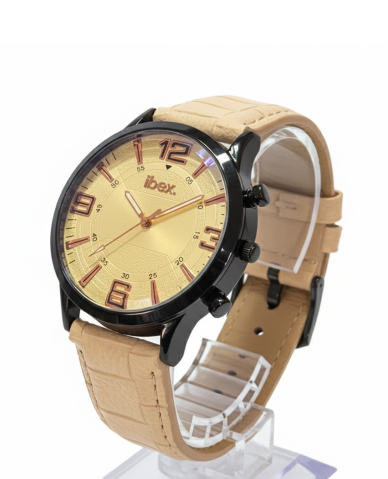 Ibex-Classic G.White Leather Strap Watch