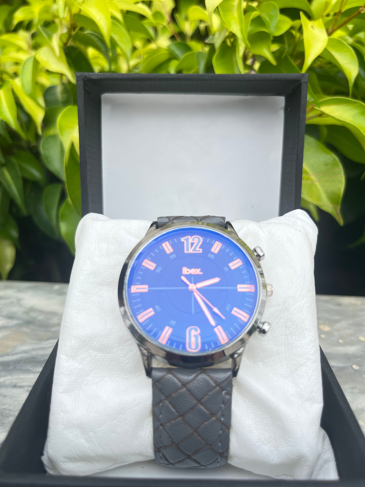 Ibex- Classic Grey Leather Strap Watch