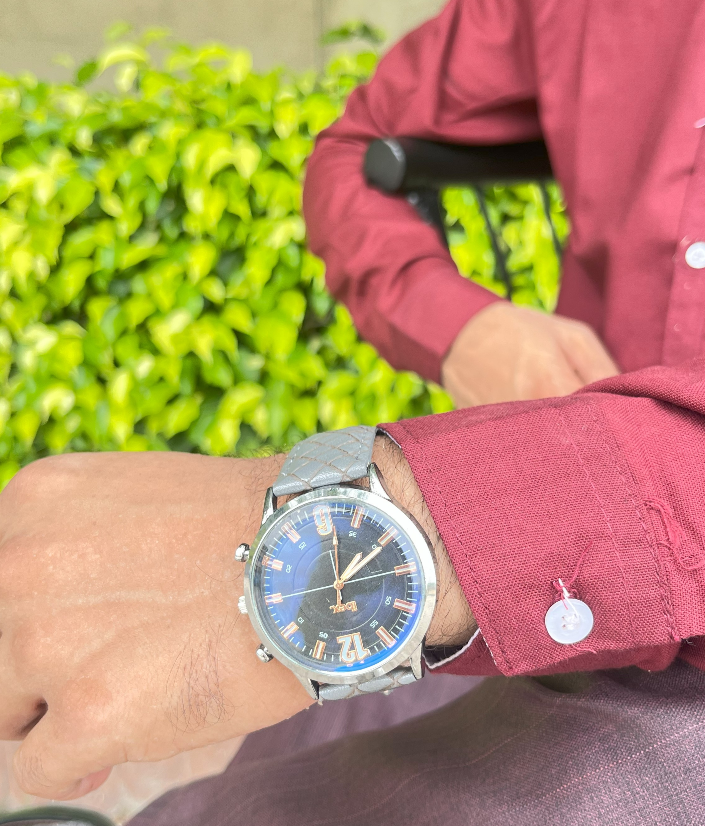 Ibex- Classic Grey Leather Strap Watch