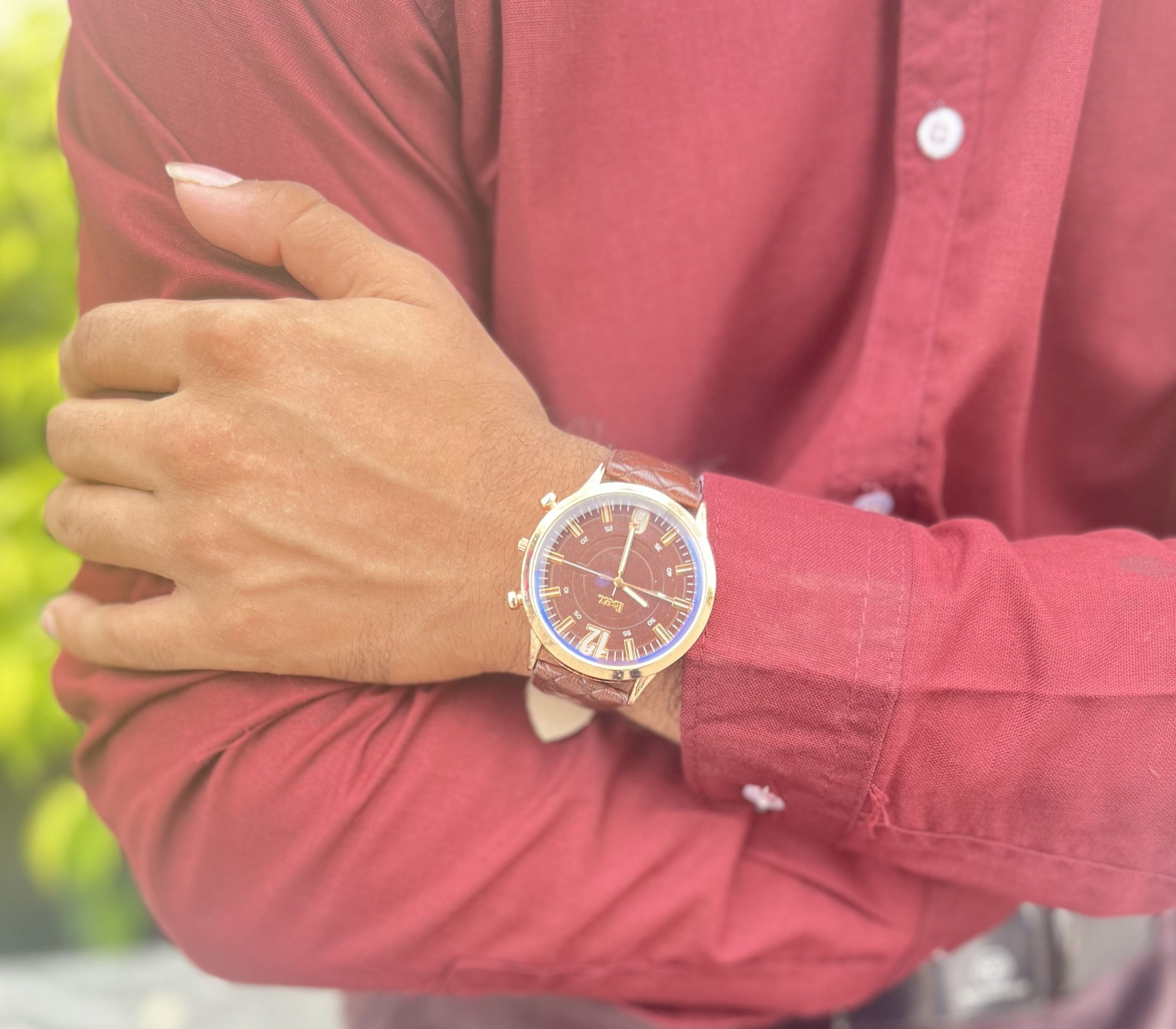 Ibex-Classic Brown Leather Strap Watch