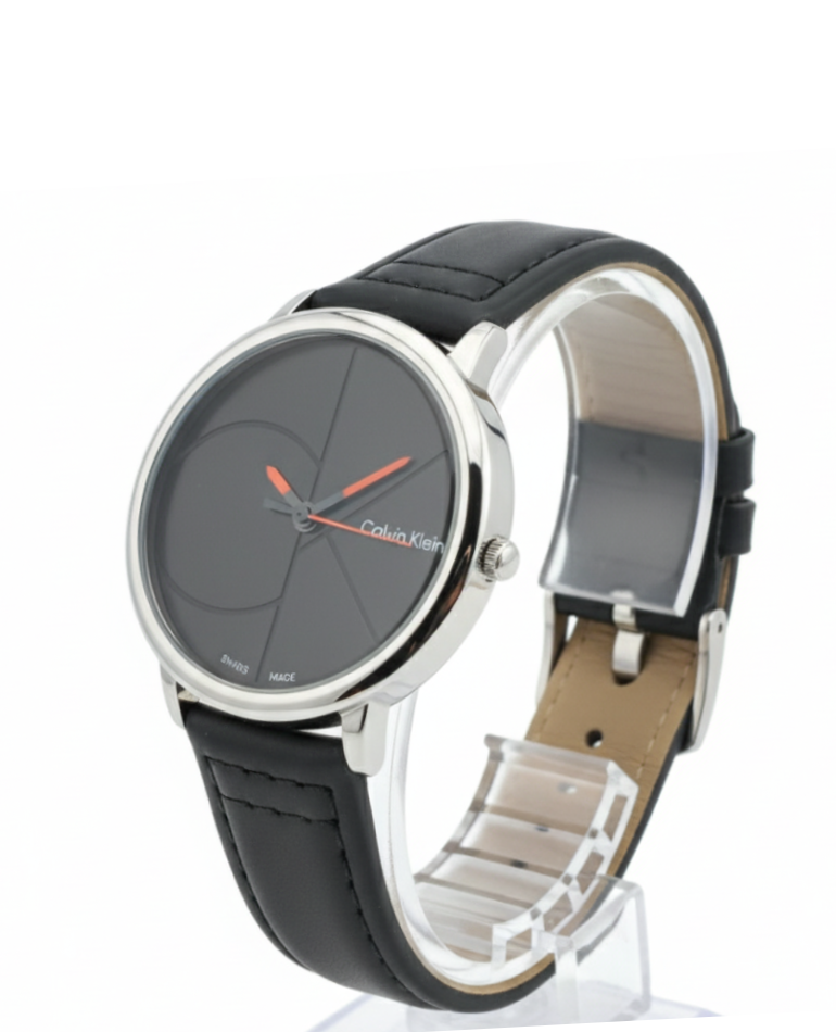 Calvin Klein Black Watch with Leather Strap